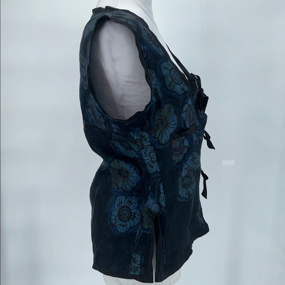 Dries Van Noten Silk Floral Tie Front Top Belgium Designer - Picture 5 of 9
